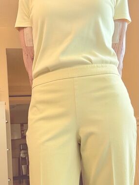 Talbots Chatham Slim Fit Bi-stretch Side Zip pants. Butter Yellow. Size 4